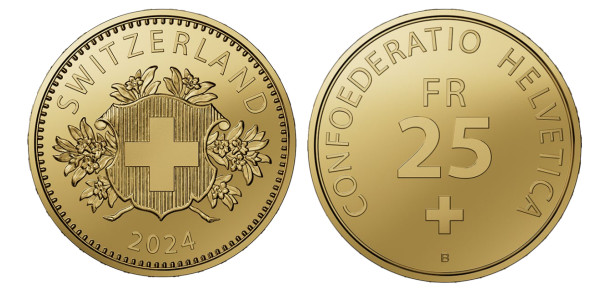 Moneta speciale d’oro da 25 franchi